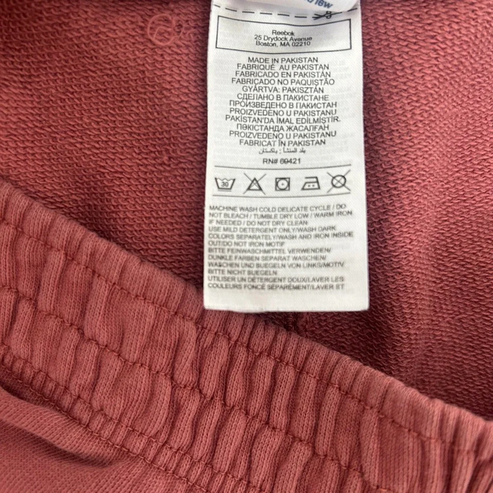 Reebok Sweatpants Men 1X Maroon Red Fleece Crop Side Slit Athletic